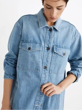 Madewell Denim Duster Coat in Hughes Wash